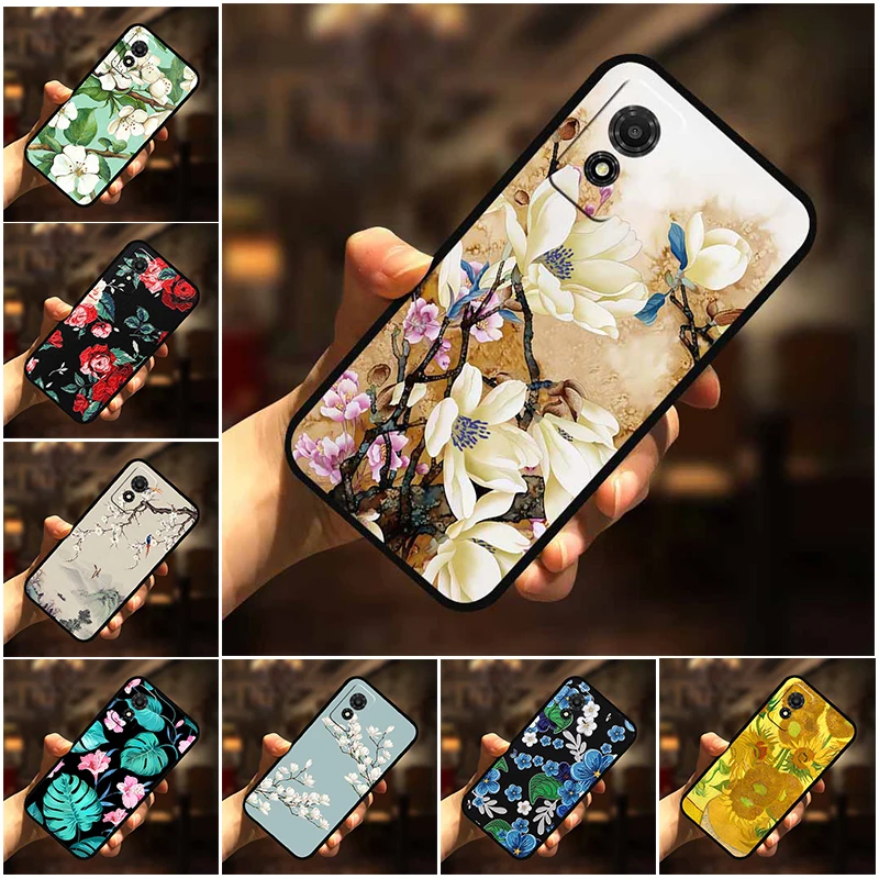 For TCL 501 505 Case TCL50 50XE 50SE 5G 3D Flower Soft Relief Silicone Back Covers for TCL 505 Cases TCL 50 XE TPU Para TCL50SE