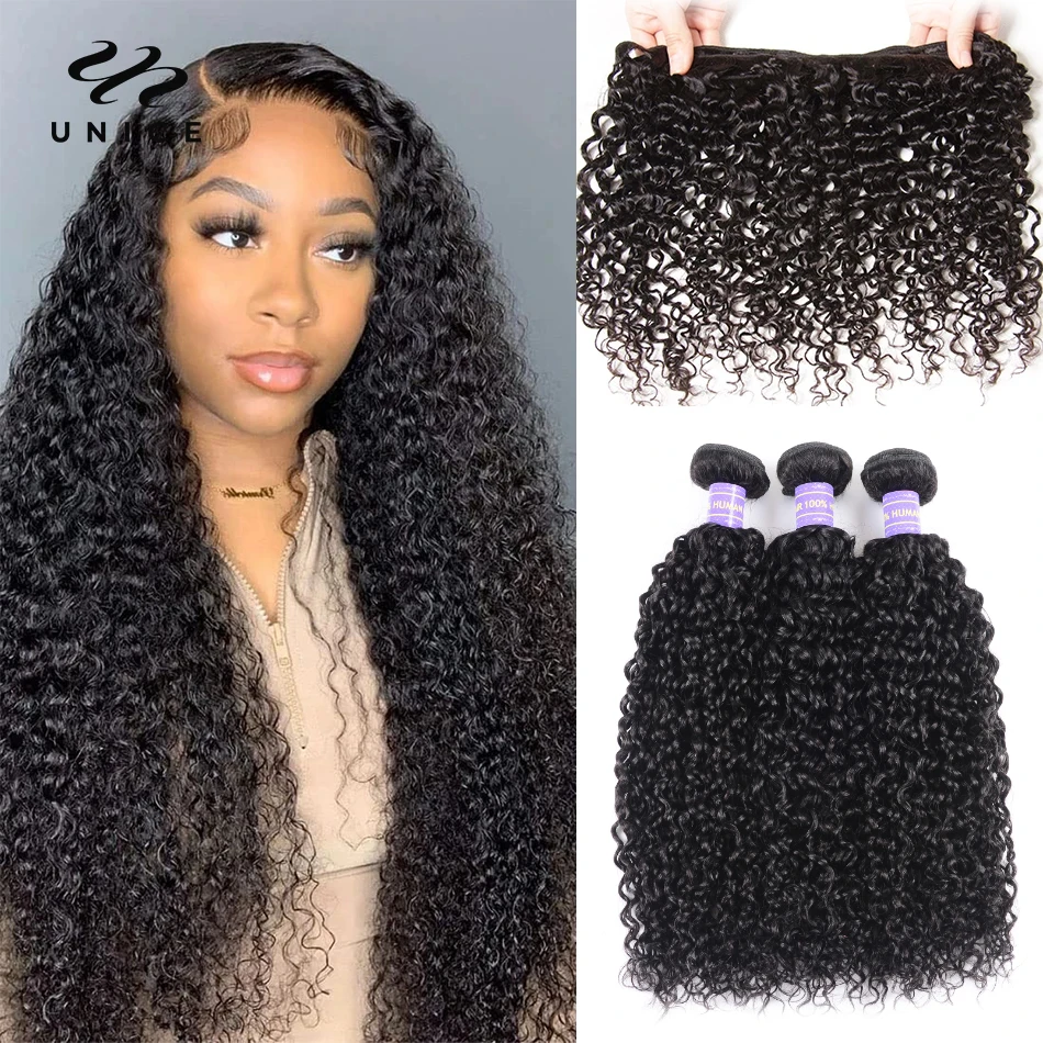 

Unice Hair 1/3/4 Brazilian Affordable Jerry Curly Bundles Deal 100% Human Hair Bundles Virgin Unprocessed Extensions Wavy Hair