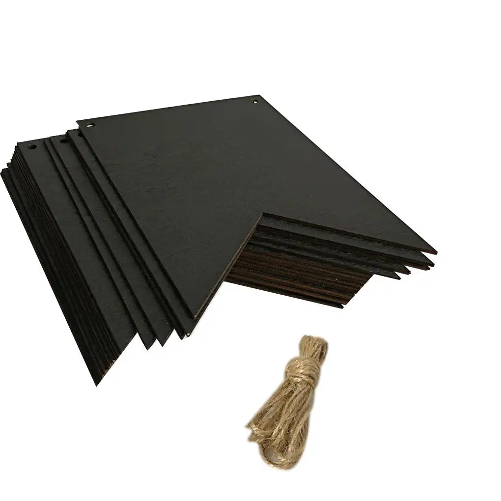 

Wooden Flower Flags Wood Hanging Blackboard Label Chalkboard Wedding Party Banner Gifts Price Tag Birthday