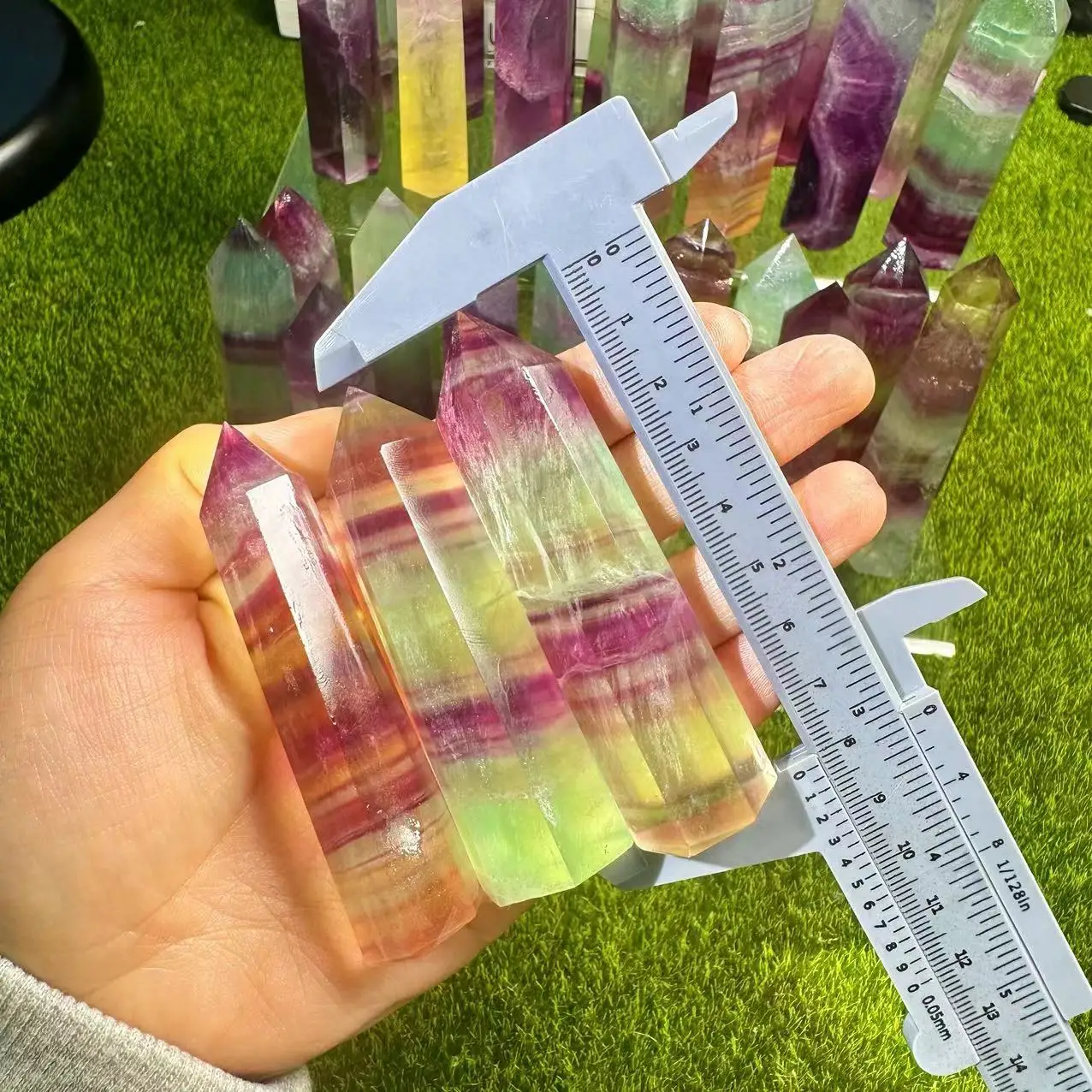 High Quality Natural Crystal Point Candy Fluorite Tower For Healing Or Gift.