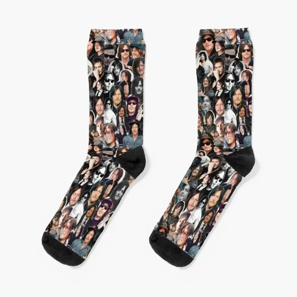 Calcetines de baloncesto de Navidad para hombres y mujeres, calcetines de Collage, normal-reedus