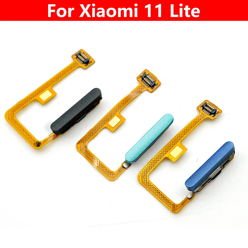 10 Pcs Repair Fingerprint Scanner For Xiaomi Mi 11 Lite ID Home Button Fingerprint Menu Return Key Recognition Sensor Flex Cable