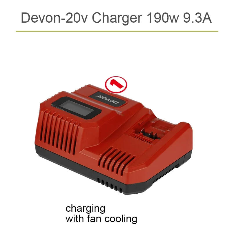 Devon-Plate-forme de batterie universelle avec protection de charge multi-modèles, chargeur au lithium, refroidissement par ventilateur, 12V, 5385, 20V, 5378, 40W, 5339 W, 190W