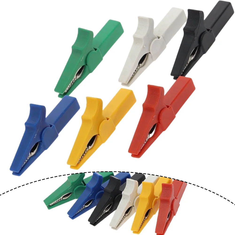 6Pcs Electrical Jumpers Electrical Testing Compatible With Banana Plug- Set Different Colors Quick Connection Electrical Clips