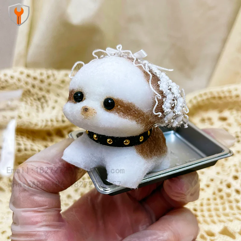 Cute puppy dog slow rebound pinch music, manual DIY decompression