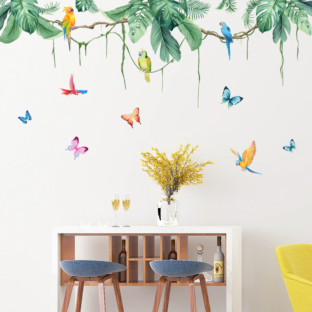 

New Green Plant Rattan Wall Sticker Room Decorative Wall Sticker