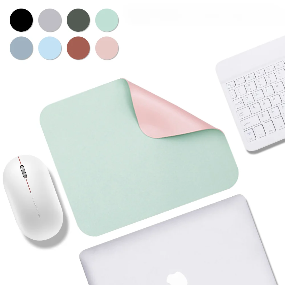 

Mouse Pad Colorful Dest Mat Double-side Waterproof Desktop Protector Mat PU Leather Non-slip MousePad for Office Gaming 25*31cm