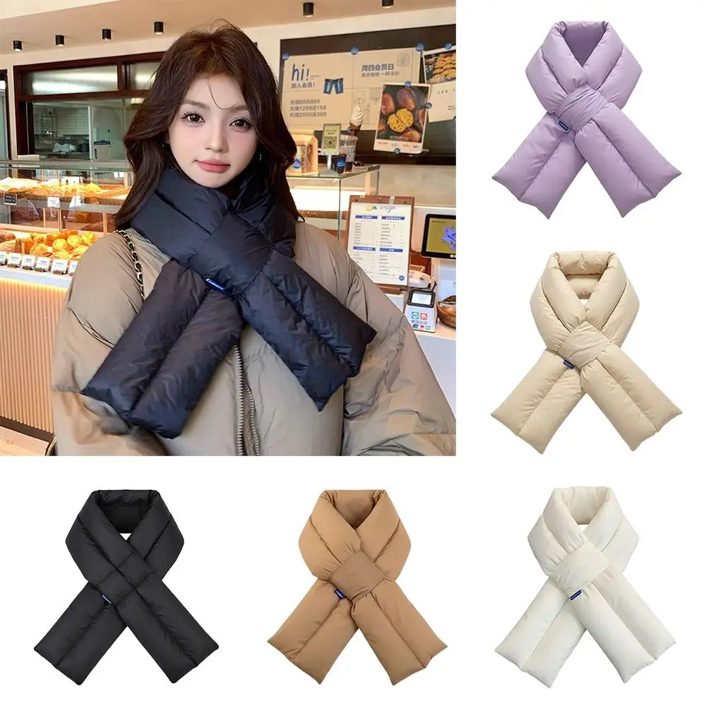 

Новый теплый зимний пуховый шарф, утолщенные ветрозащитные теплые шарфы для шеи, милые мягкие толстые пуховики, декоративный чехол для шеи