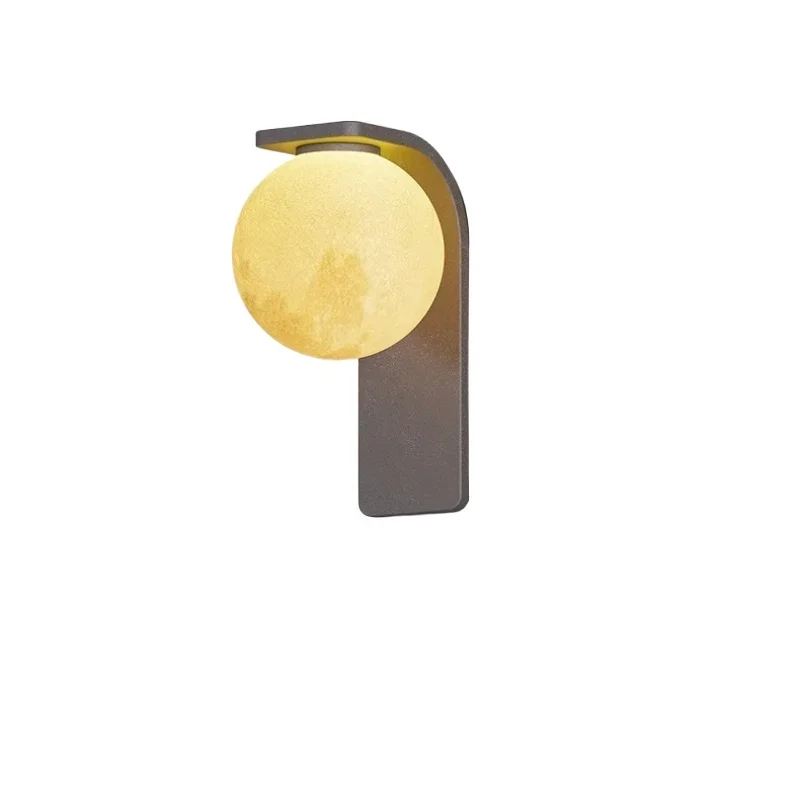 Outdoor solar energy, villa courtyard front lighting moon lamp, round garden wall lamp