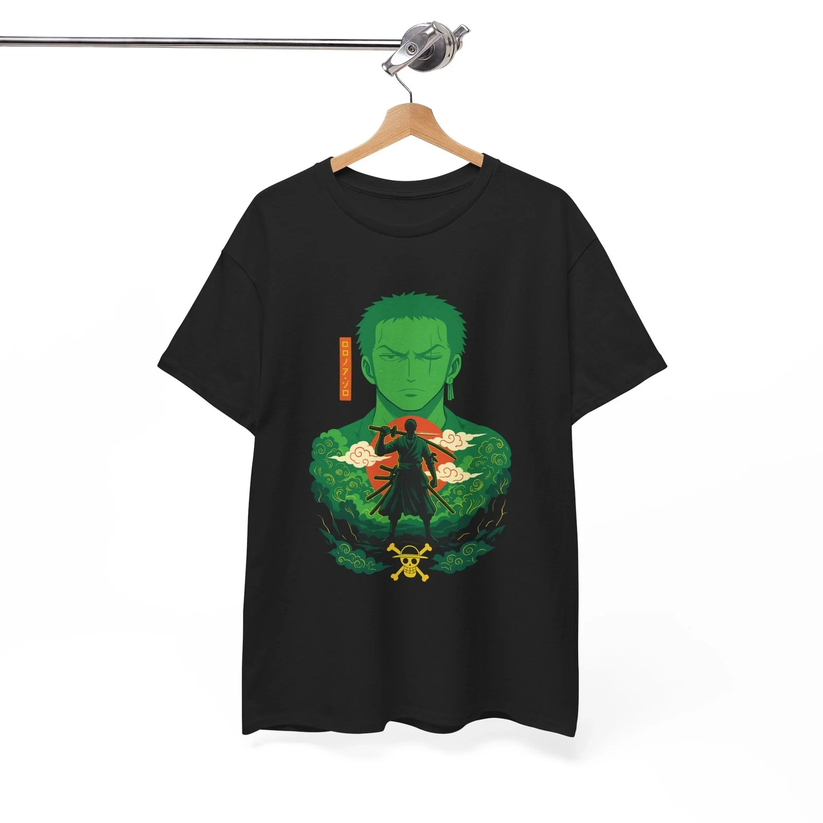 Summer Hot Selling Zoro Anime Graphic T-shirt, Streetwear, Gifts for Anime Lovers,One Piece Men's Round Neck Short Sleeved Shirt