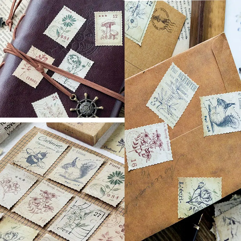 Vintage 46PCS/box Paper Stickers Diary DIY Crafts Stationery Decorative Sticker Sealing Stickers Label Tag