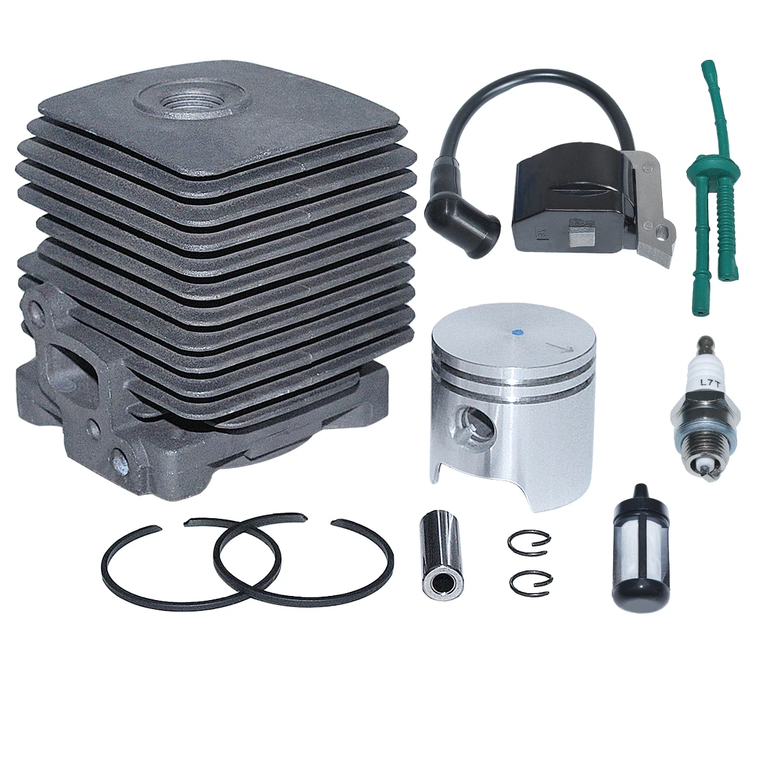 Bobina de ignição de pistão de cilindro de 34mm com kit de vela de ignição de linha de filtro de combustível para aparador Stihl FS55 FS45 FS38 4140 020 1202