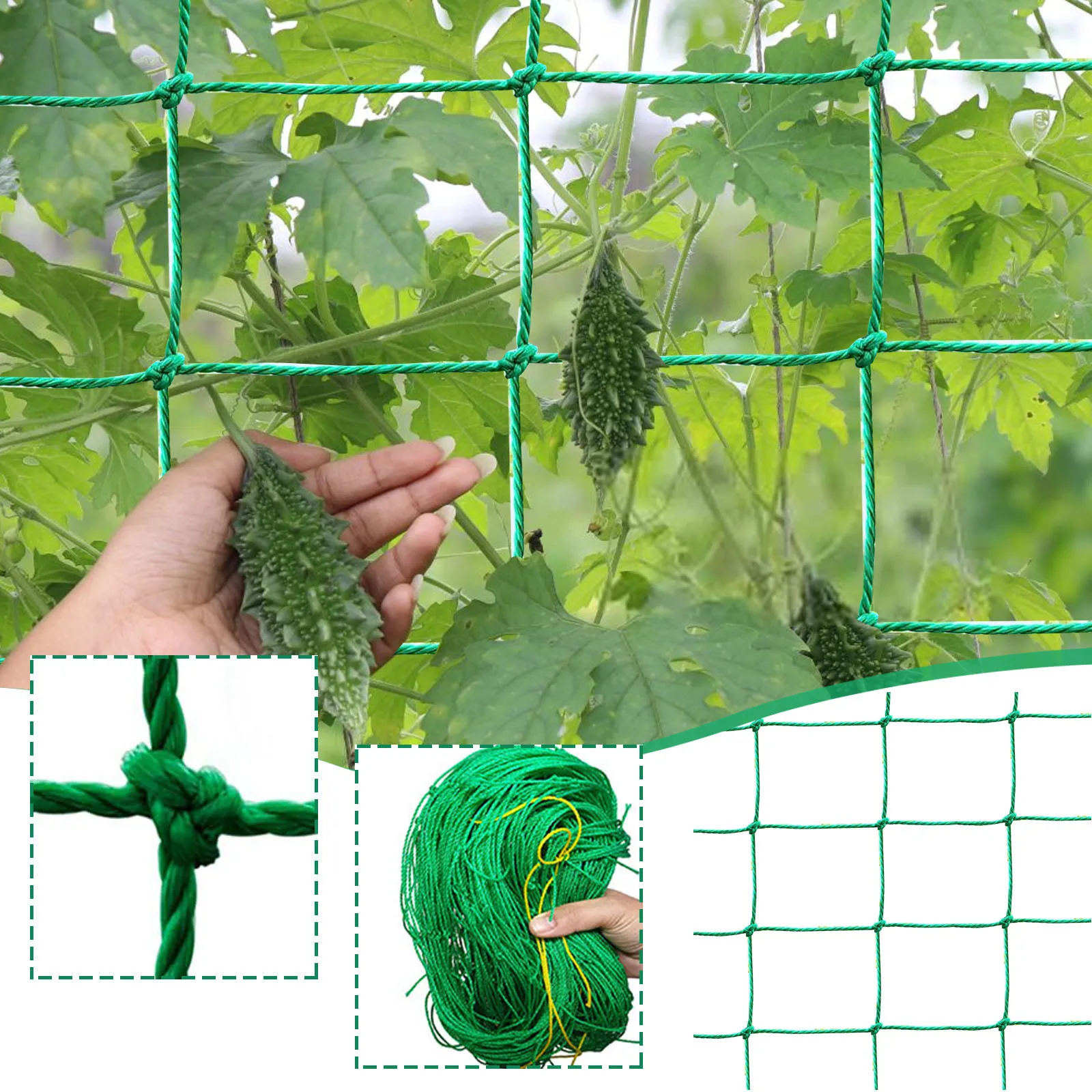 Multifunctional Climbing Rattan Net Green Gardening Lattice Net Heat-resistance Vine Climbing Rack Net for Cucumbers Watermelons