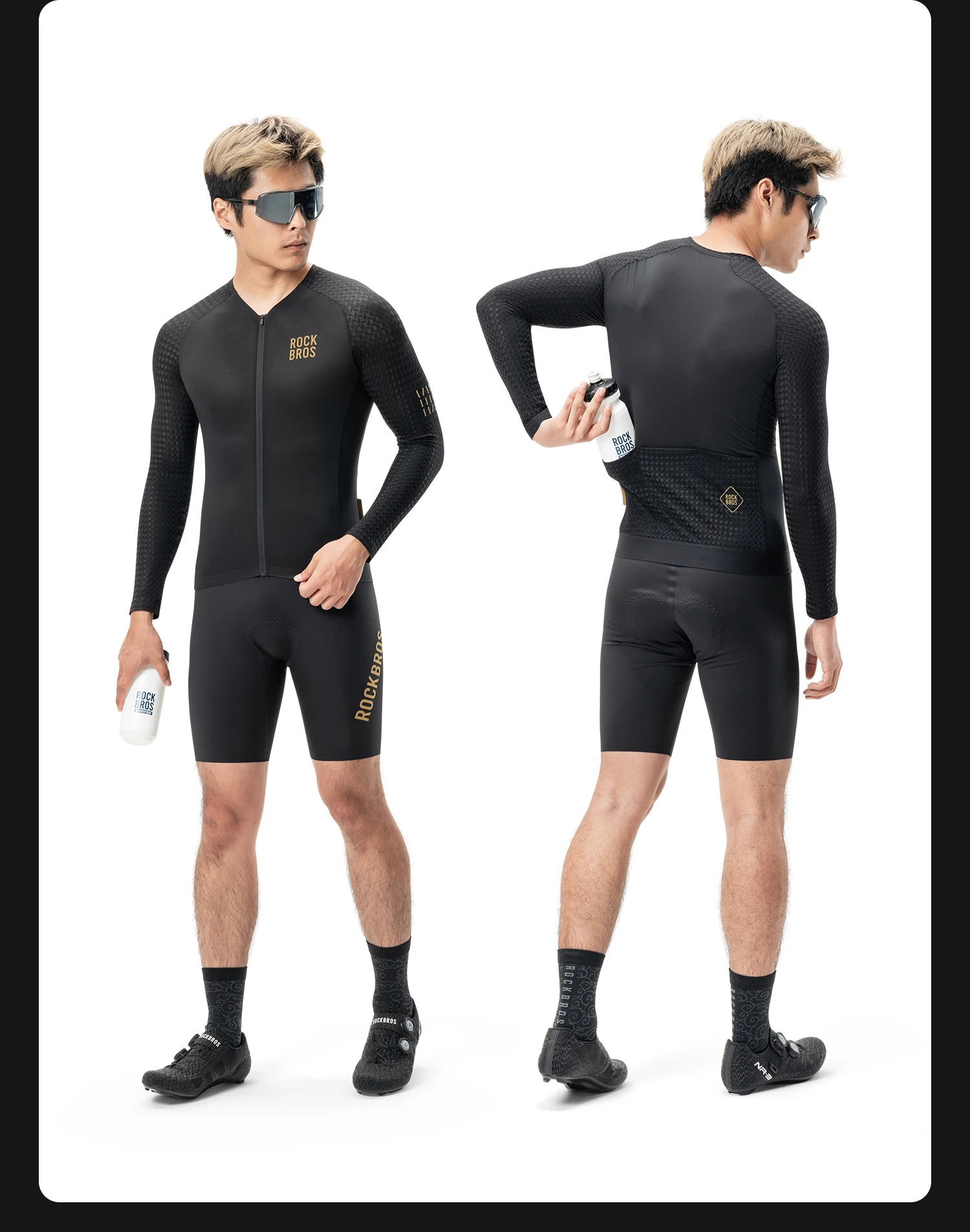 ROCKBROS Herren Langarm-Radtrikot Atmungsaktives Schnelltrocknendes Fahrrad-Oberteil Feuchtigkeitsableitende Frühling-Sommer-Fahrradbekleidung – Detail 8