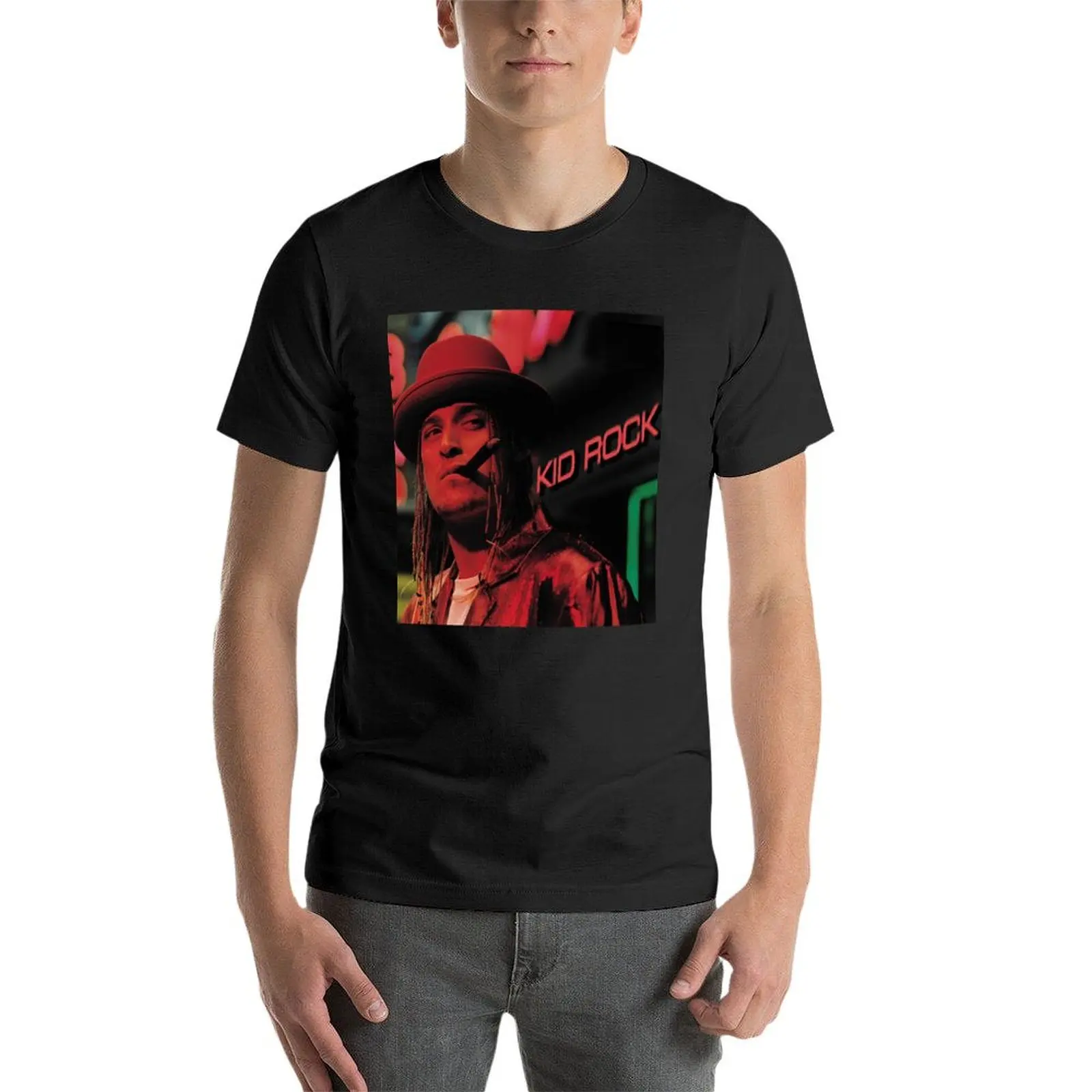 Camiseta divertida de diablo Rock para hombres y mujeres, tops lindos vintage, camisetas negras de moda coreana