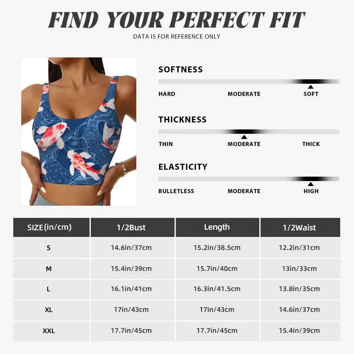 سترة يوجا للنساء للصالة الرياضية قطع علوية قصيرة بألوان مائية كوي الأسماك مع موجات يابانية ملابس الشارع الشهير قميص بدون أكمام يسمح بالتهوية للسيدات