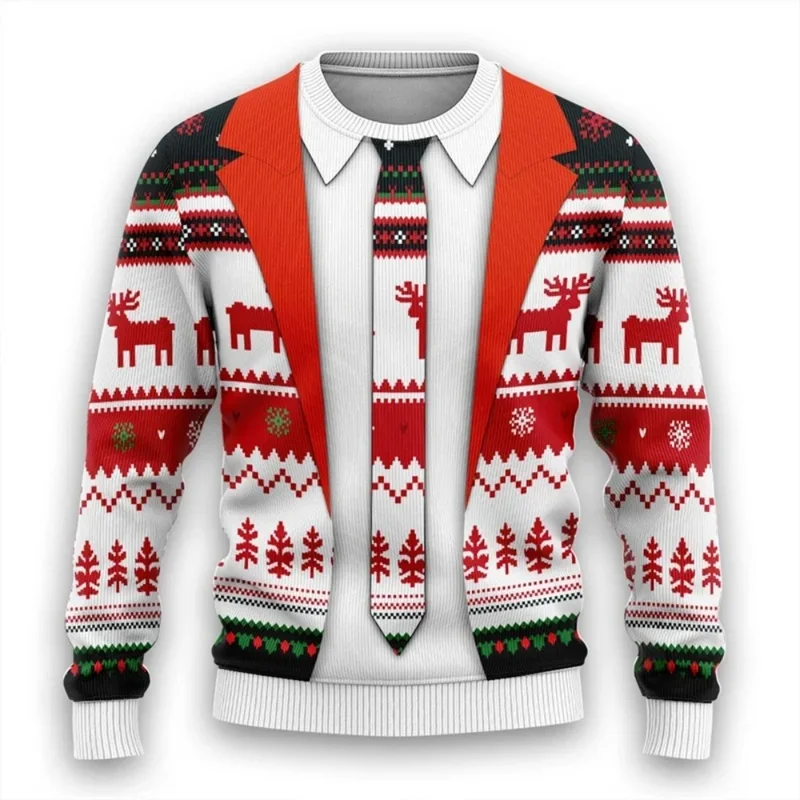 Men Women Xmas Hoodie Christmas Snowman Santa 3D Print Funny Sweatshirt Unisex Pullover Holiday Party Y2k Graphic Men's Clothing