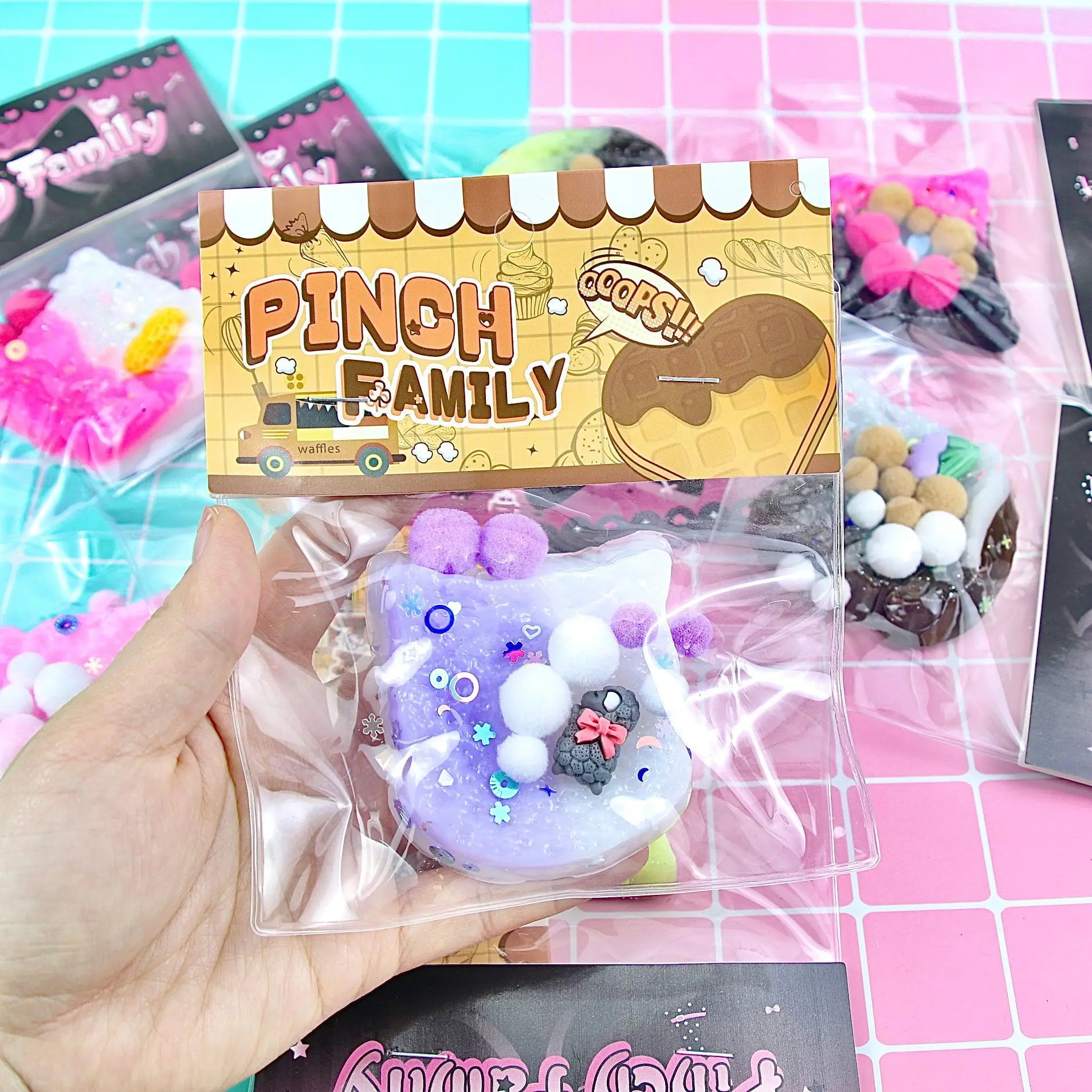 Juguetes para apretar con pellizco de tostadas brillantes, juguete de descompresión de rebote lento, Reduce el estrés, alivio del estrés, juguete sensorial para niños