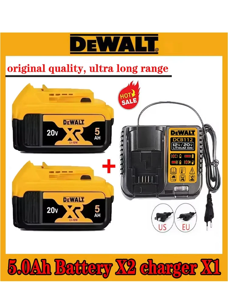 

100% подлинный беспроводной электроинструмент Dewalt 20 В 6 Ач сверхдлительный высокоскоростной литий-ионный аккумулятор, зарядное устройство