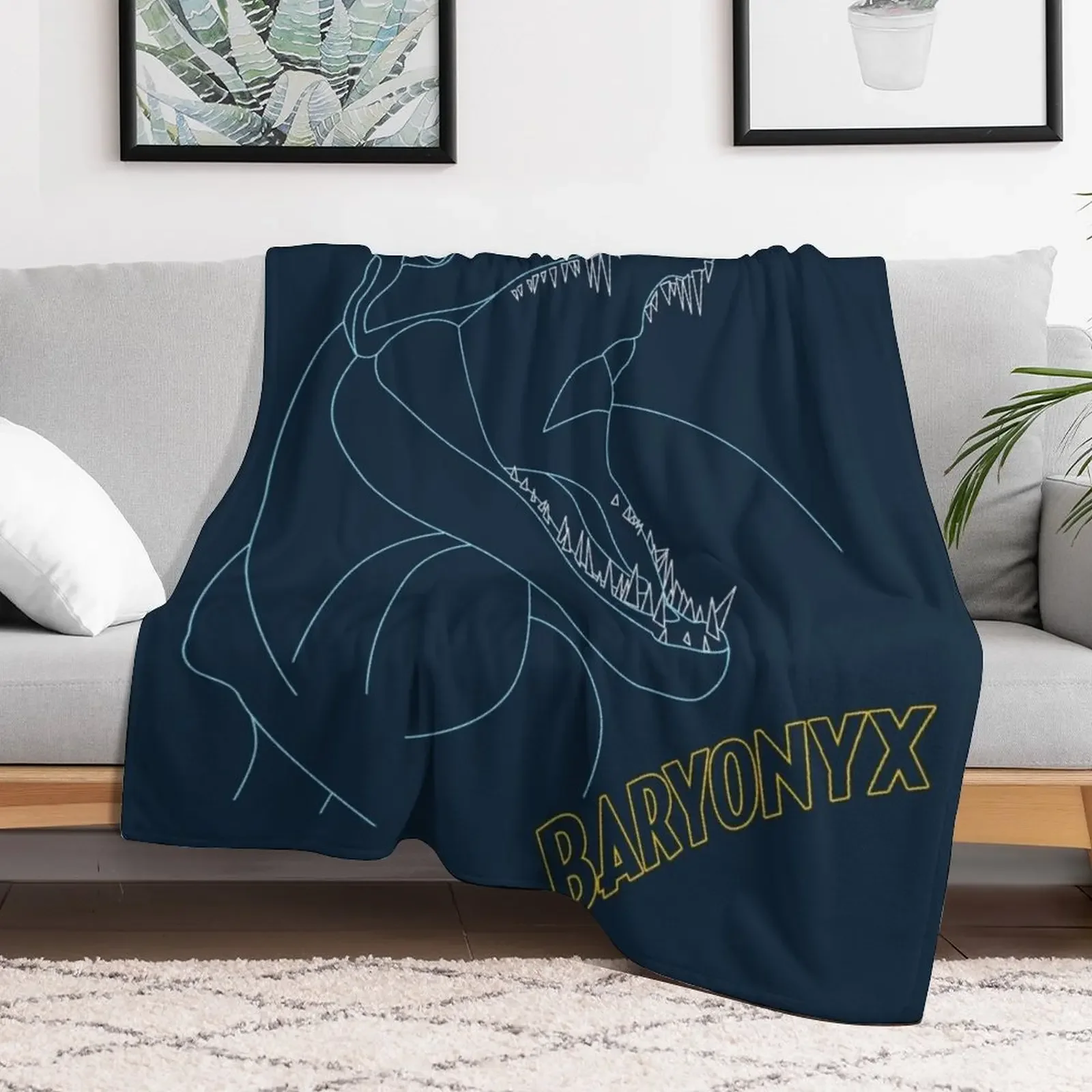 Baryonyx lineart Throw Blanket for babies Bed linens decorative Blankets