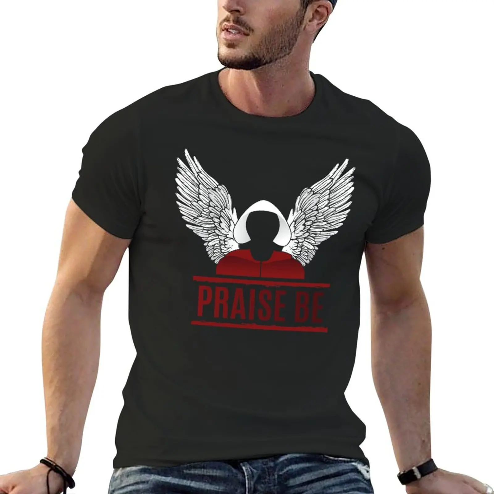 Handmaid_s Tale Inspired Praise Be T-Shirt man t shirt vintage clothes boys whites anime shirts men