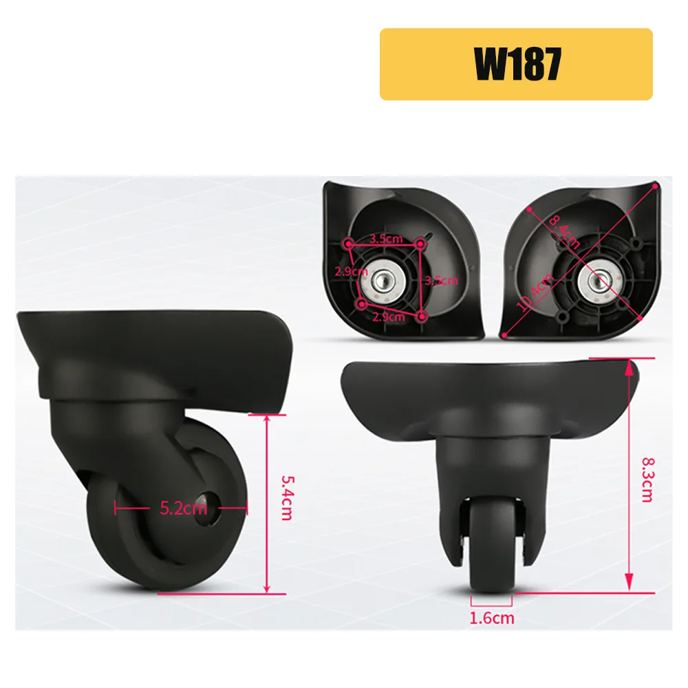 niversal Casters Noiseless Smooth Rolling Shock Absorbing Abrasion Proof Luggage Replacement Wheels Reinforced Mount Plate Anti