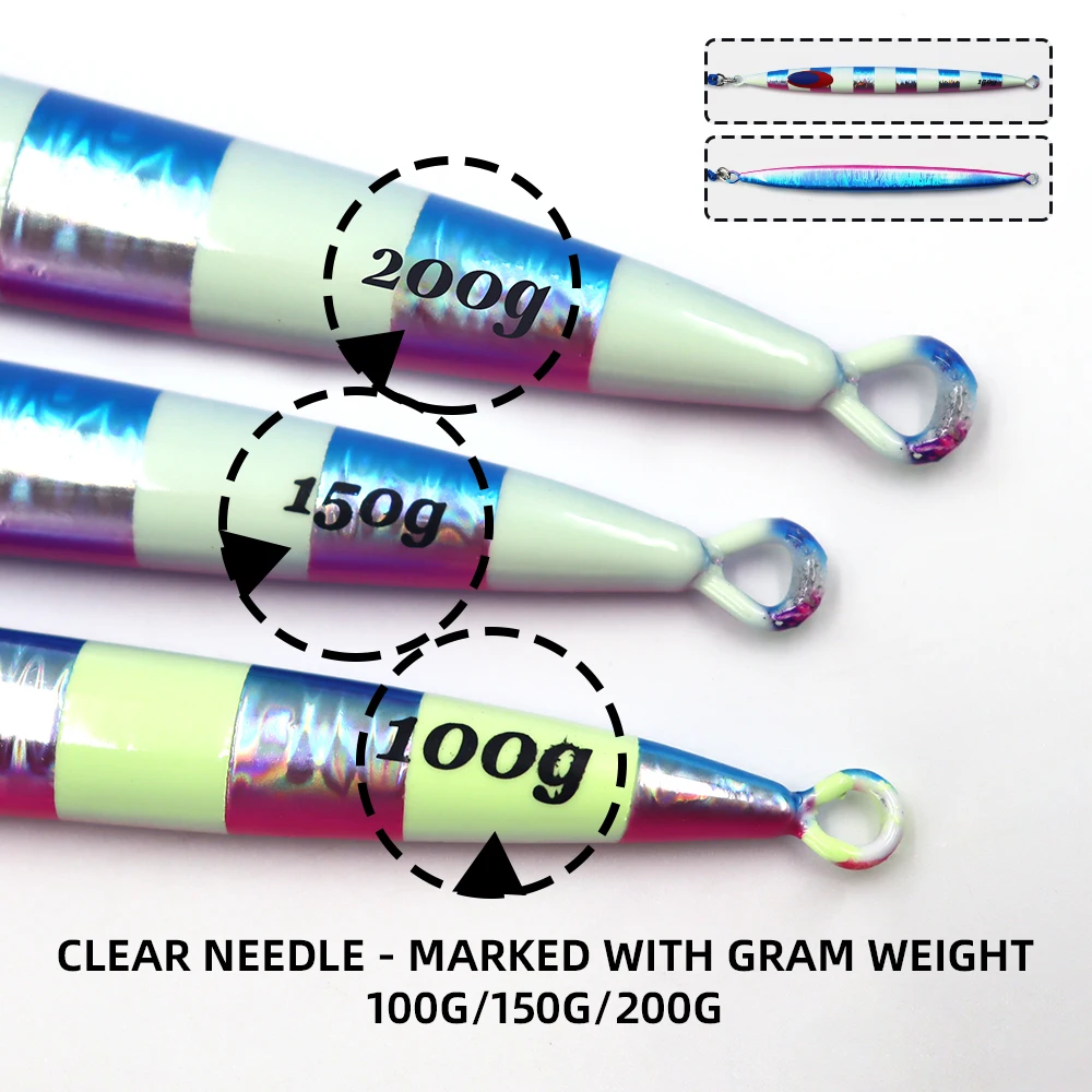 ZYZ 1 قطعة الصيد البحري قلم رصاص الطعم JIG 100 جرام 150 جرام 200 جرام مع مضيئة الحبار سلسلة هوك أعماق البحار الصيد إغراء Fakebait معالجة #5