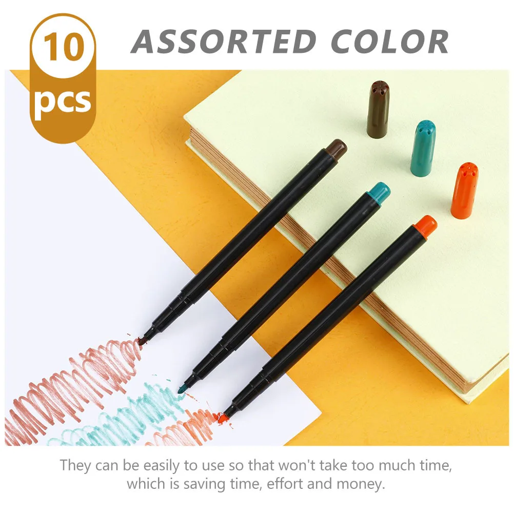 

10Pcs Water Painting Pens Children Watercolor Markers Smooth Writing Non-Toxic Durable for Whiteboard Paper School Stationery