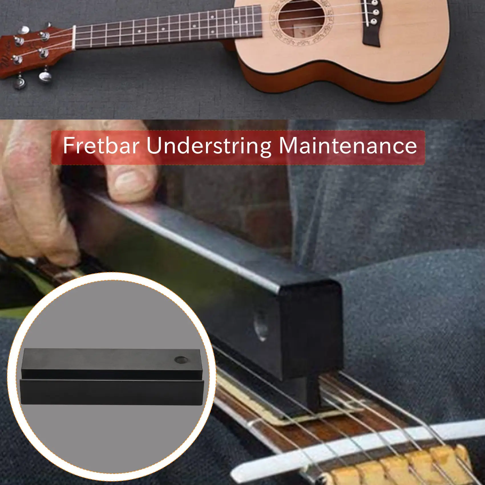 Fretbar Understring Leveler Fret Sanding Leveling Beam File Bar Gitarrenbauer-Werkzeug für Gitarren-Bass-Reparatur-Wartung (11,5 cm)