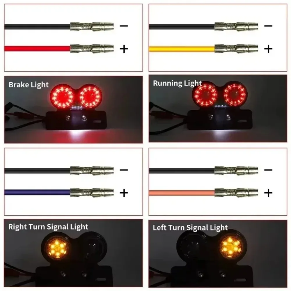 Luz trasera LED modificada 2025 para motocicleta Rebel 250 500, luz de señal de giro, luz de freno, indicador de matrícula, luz de stop trasera