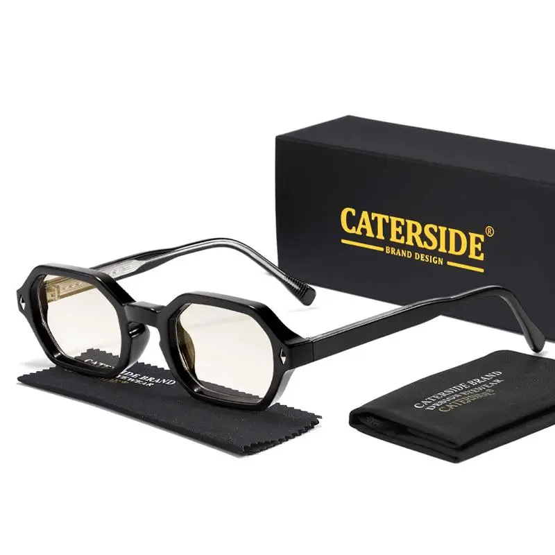 CATERSIDE Polygon-Sonnenbrille, modische Herren-Sonnenbrille mit kleinem Rahmen und Farbverlaufsgläsern für Sommer-Strandpartys, ideale Wahl für Geschenke – Detail 16
