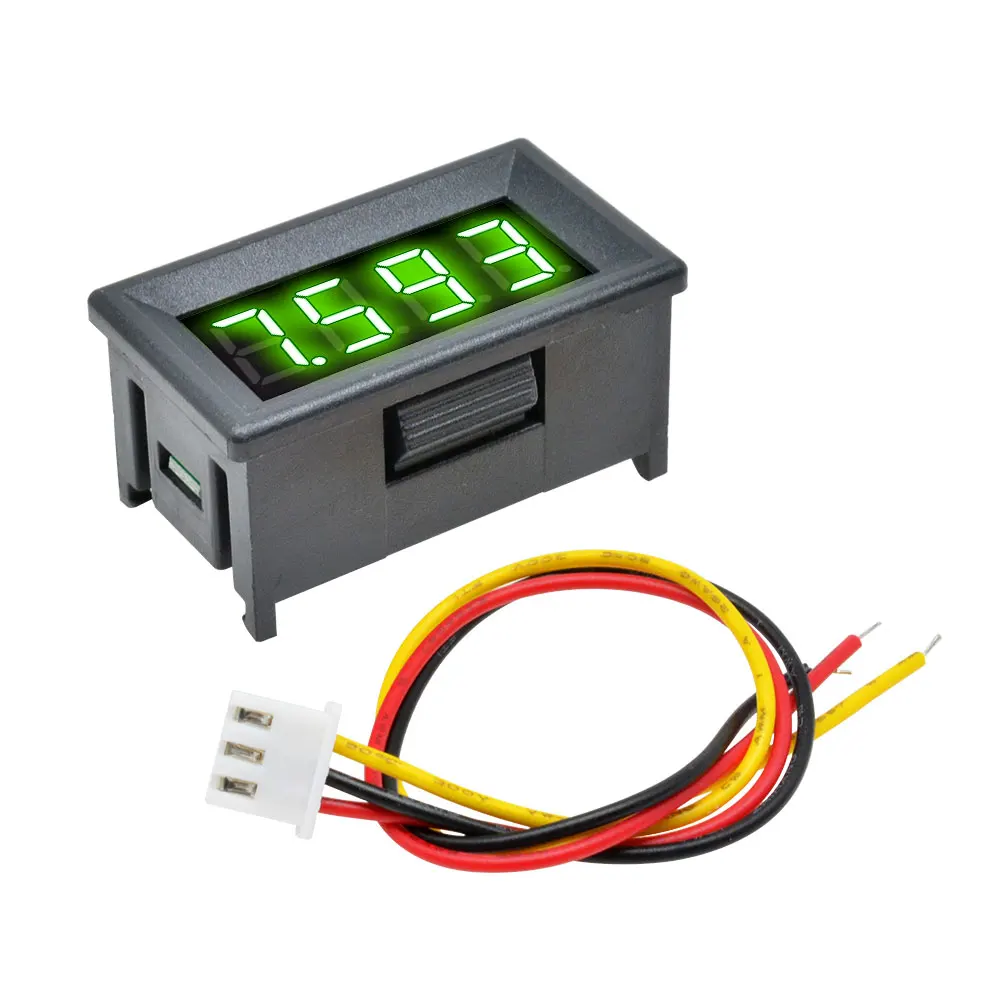 0.36 Inch LCD Digital Voltmeter 0-100V Voltage Meter Auto Car Mobile Power Voltage Tester Detector 3-Wire 4-Digit Red Green Blue
