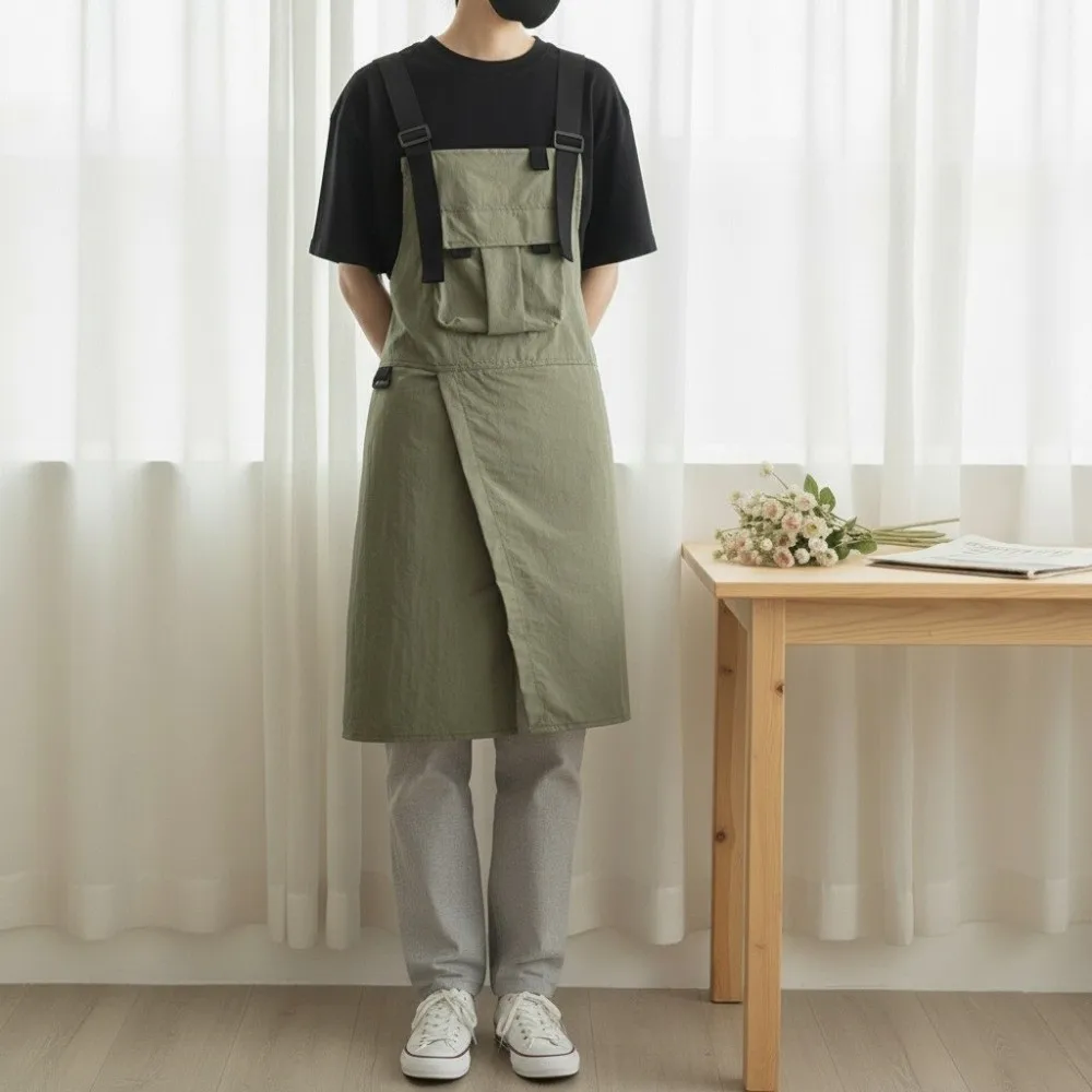 

Водонепроницаемый кухонный фартук с защитой от пятен, с раздельными штанинами, дышащий, в японском стиле, для работы в сфере общественного питания, для кухни