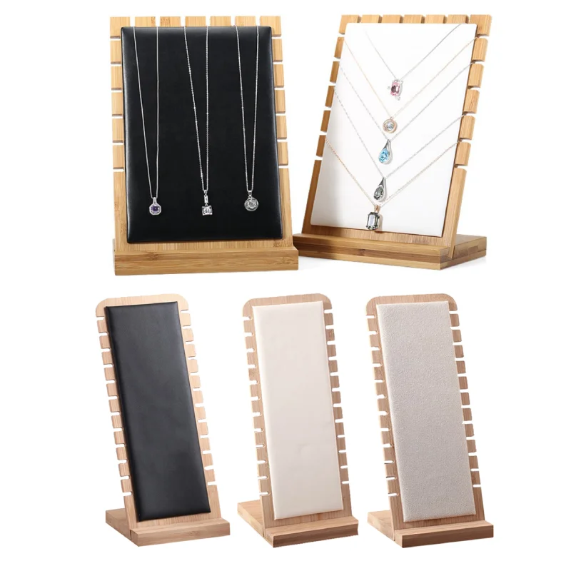 Vertical Wooden Board Jewelry Organizer Necklace Earring Display Jewelry Stand Multifunction Holder Holder for Women Gifts Box