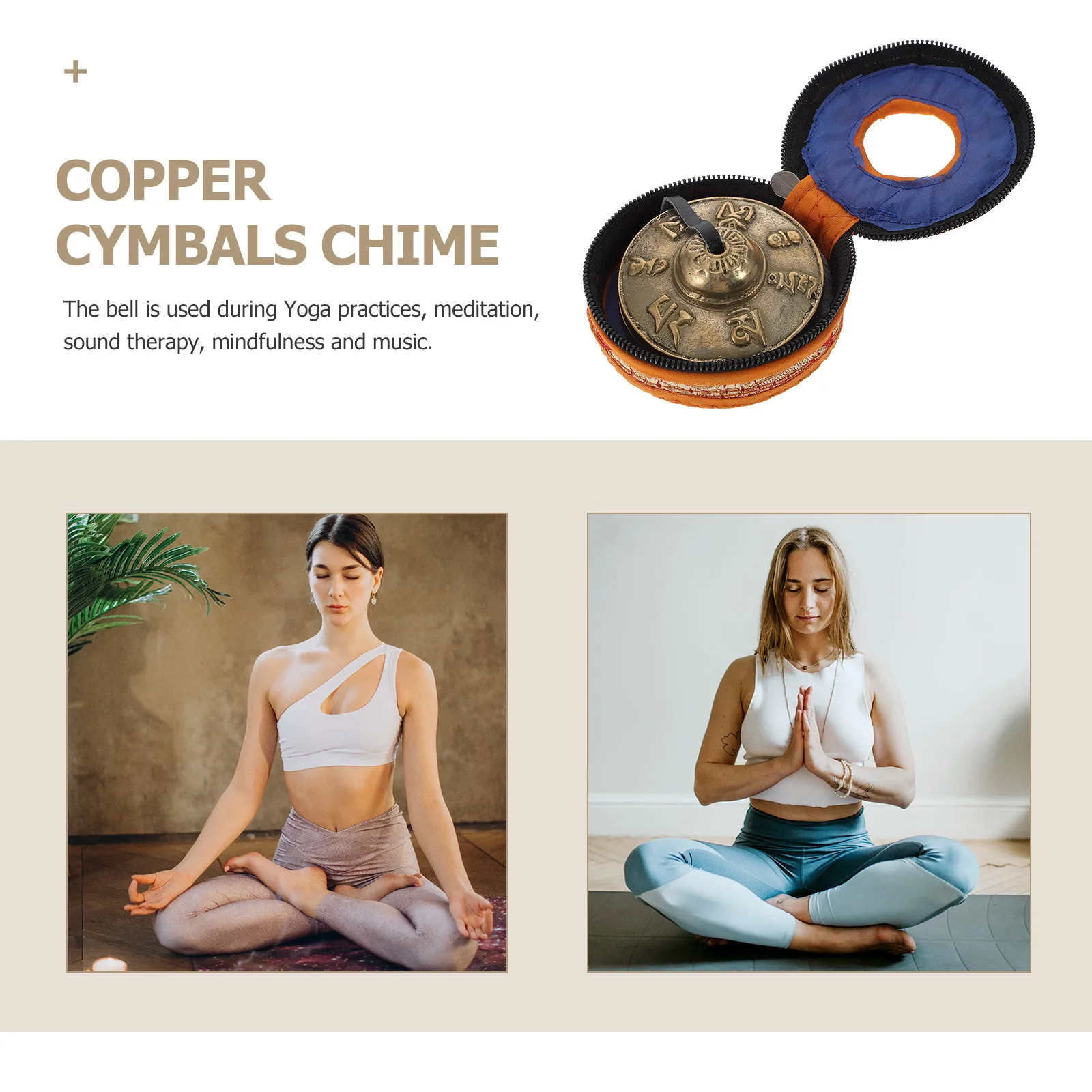 

1Set Yoga Cymbal Bell Nepal Percussion Instrument Lightweight Compact Size for Mindfulness Music Practice Copper Chimes