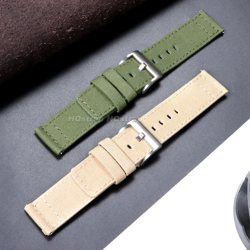 Нейлоновый холщовый ремешок 20 мм 22 мм, мягкий спортивный ремешок, быстросъемный браслет для Samsung Galaxy Watch 6 5 4, универсальный ремешок для часов