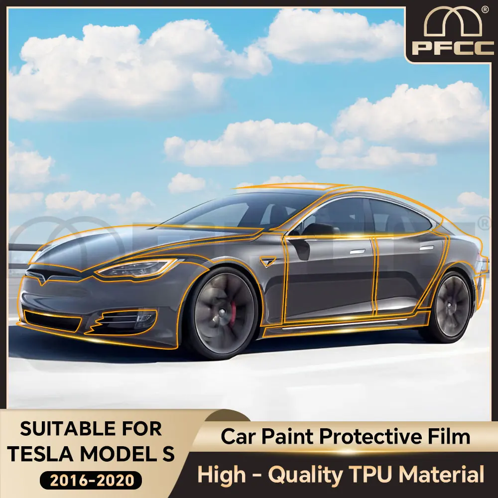 

Pre-cut Protection Film for Tesla Model S 2016 2017 20218 2019 2020 PPF Paint Transparent Car Body Sticker Kit Anti-Scratch