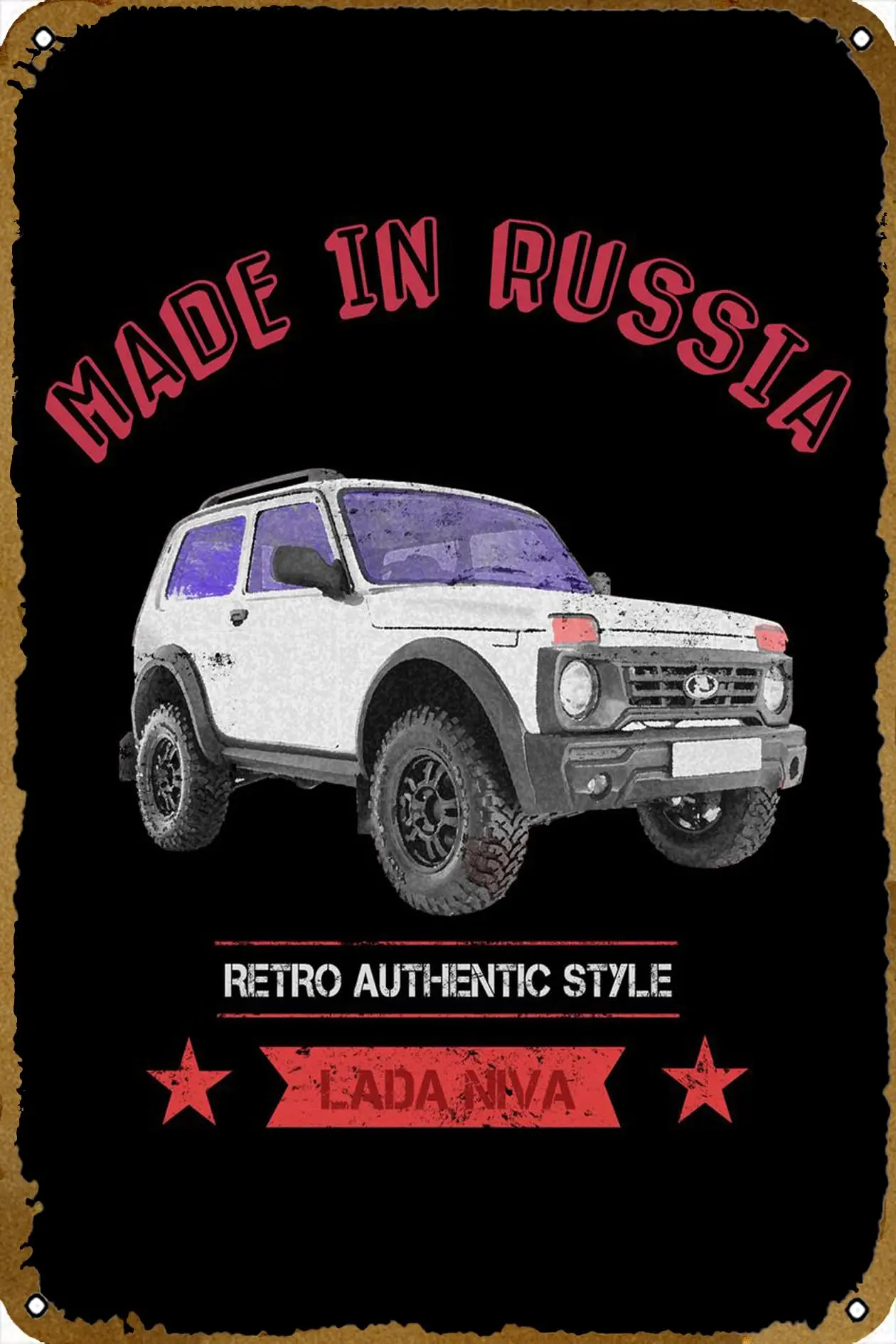 Lada Niva Russia Soviet Un Metal Sign 8 X 12 Tin Sign Home Cafe Bedroom Wall Decoration Easter Mother's Day Best Gifts for F