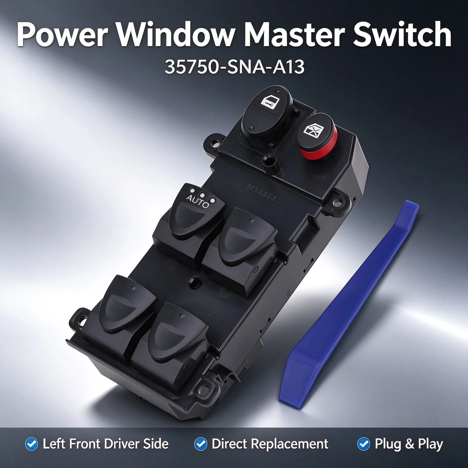 Power Window Master Switch Control Assembly 35750-SNA-A13 Left Front Driver Side Compatible with For Honda Civic 2006-2011