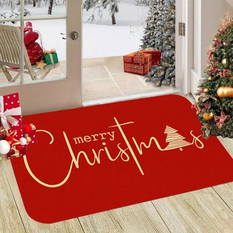 Winter Is Calling Doormat Red Christmas Tree Snow Print Indoor Outdoor Decoration Welcome Mat Entryway Home Decor Holiday
