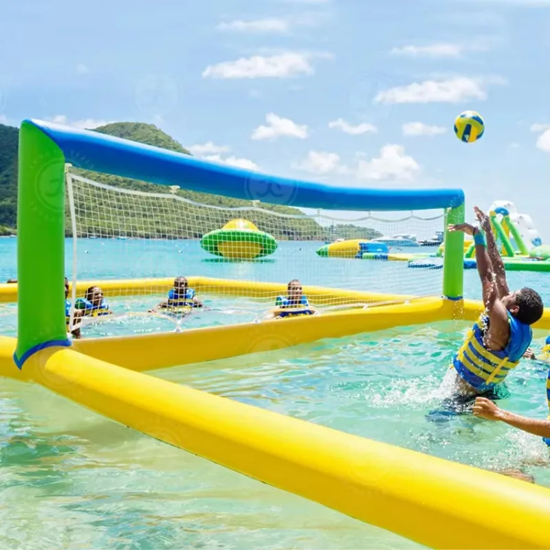 2026New Arrival Floating  Inflatable Water Trampoline  Beach Inflatable Tennis Court Pool Water Volleyball Inflatable Pool Court