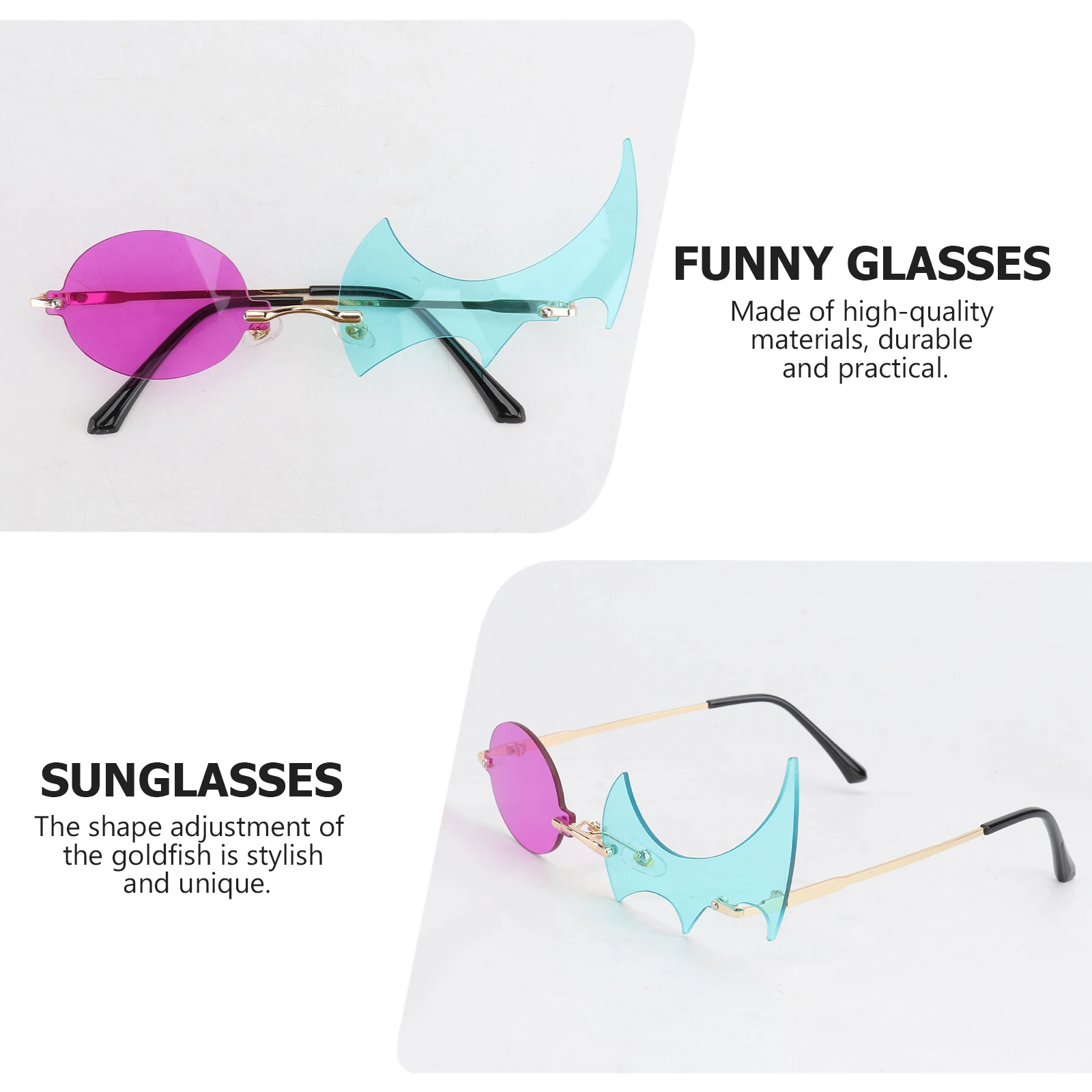 

1 Pair Fire Flame Sunglasses Fashionable Beach Party Decorative Clear High Definition Anti Glare Comfortable Irregular