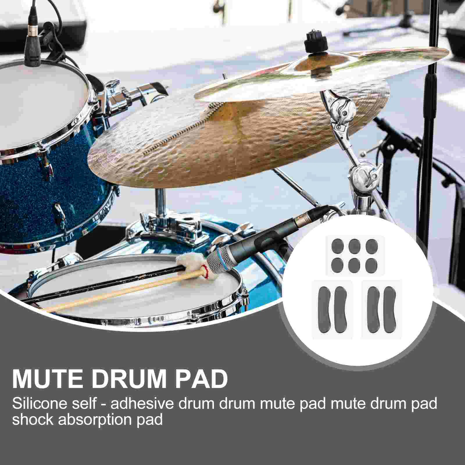 10 Pcs Mute Damping Drum Pad Snare Dampening Pads Dampeners Gel Silica Mats Cushion