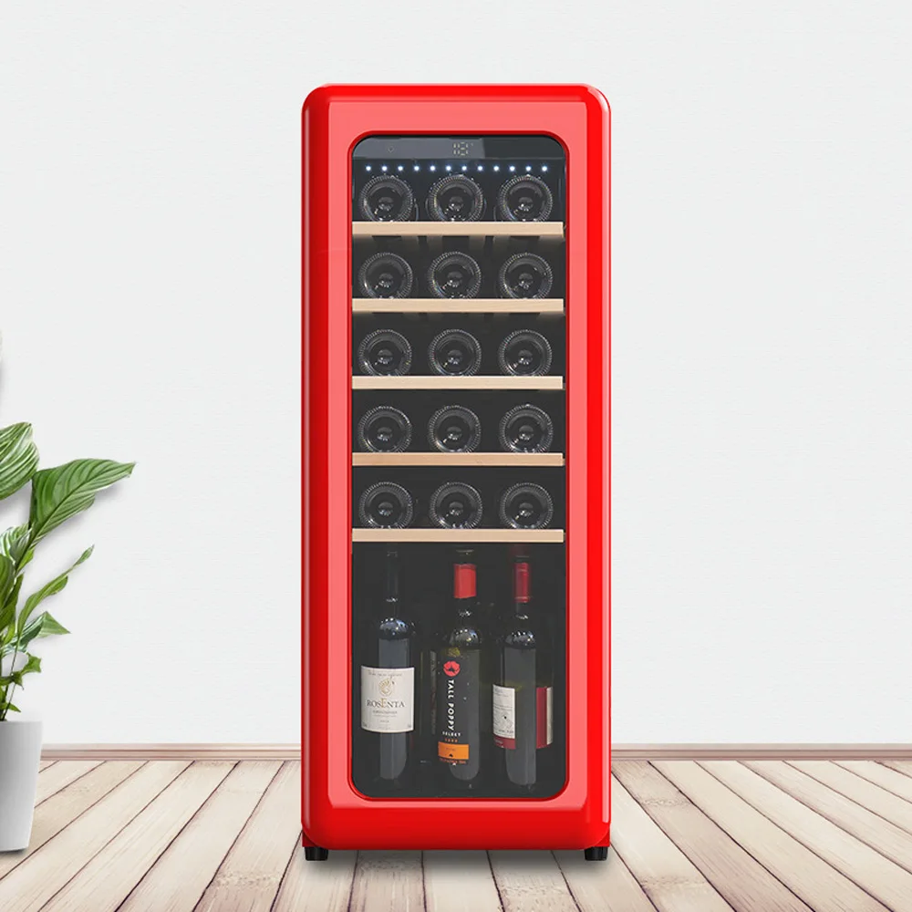 Gabinete de vino de 60L Temperatura constante Vino Vitrina Refrigerada Enfriador Vino Bar Frigorífico