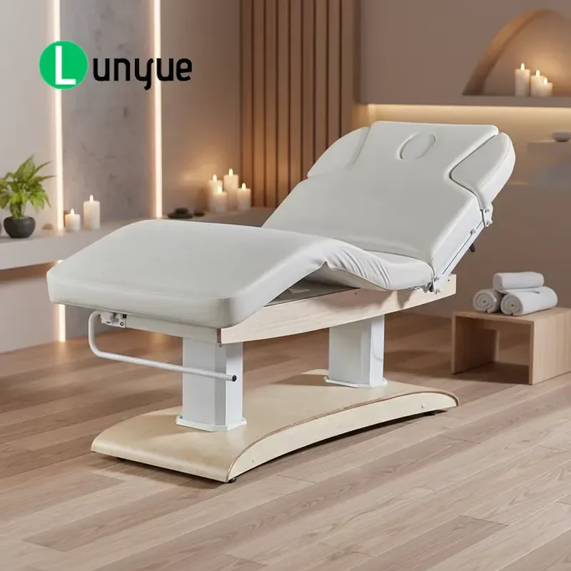 Custom Synthetic Leather Electric Massage Bed 4 Motor Adjustment Spa Health Bed for Hotel Clinic Beauty Furniture