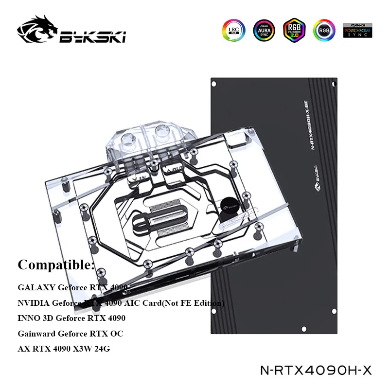 

Bykski Water Block For NVIDIA (Non FE Edition) ,INNO 3D,GALAXY,Gainward Geforce RTX 4090 AIC VGA Card Cooler,N-RTX4090H-X
