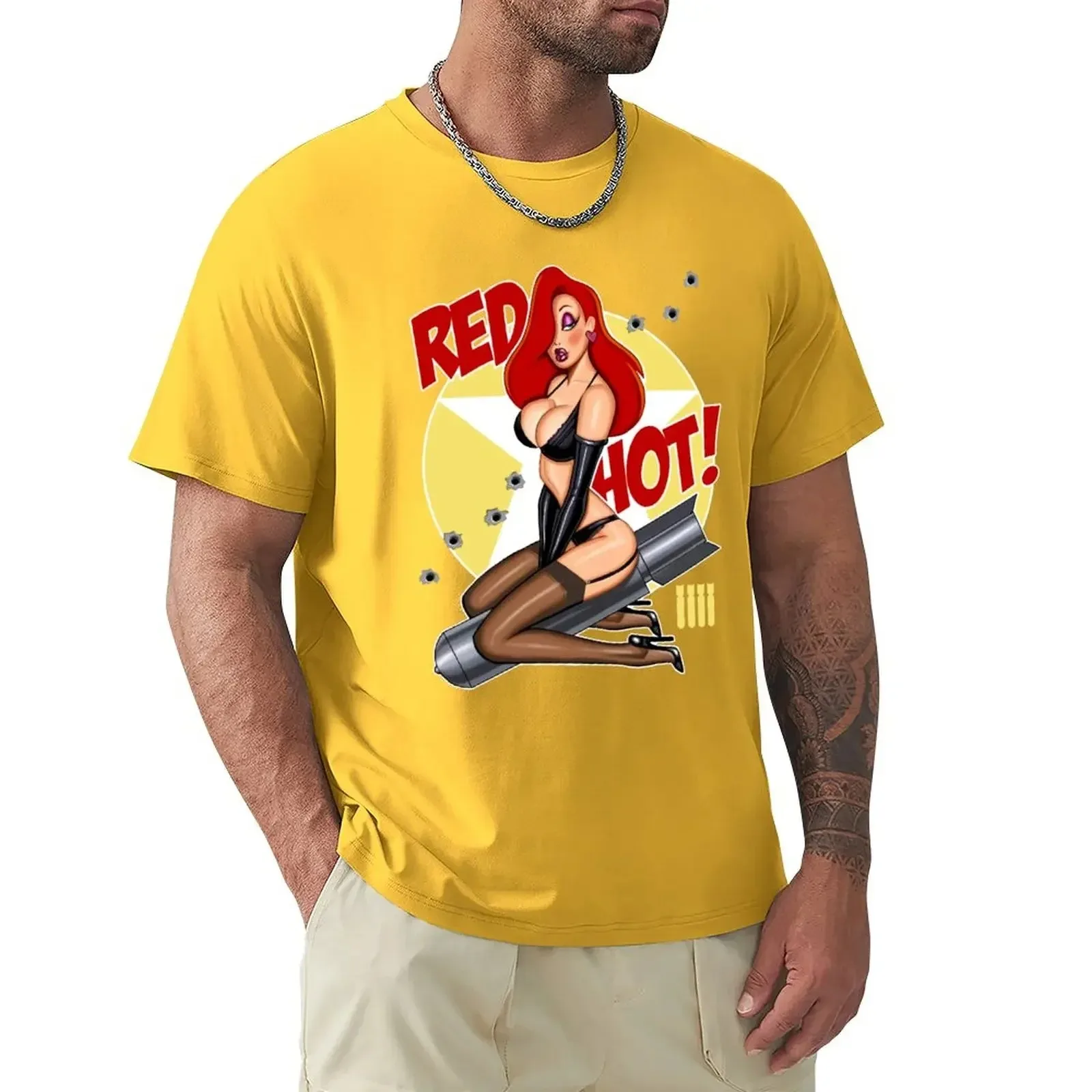 Red Hot Nose Art Jessica Rabbit 17 T Best Women 90s Retro Unique Best Hot Idea T-Shirt Cute Tops Mens Graphic T-shirts Hip Hop