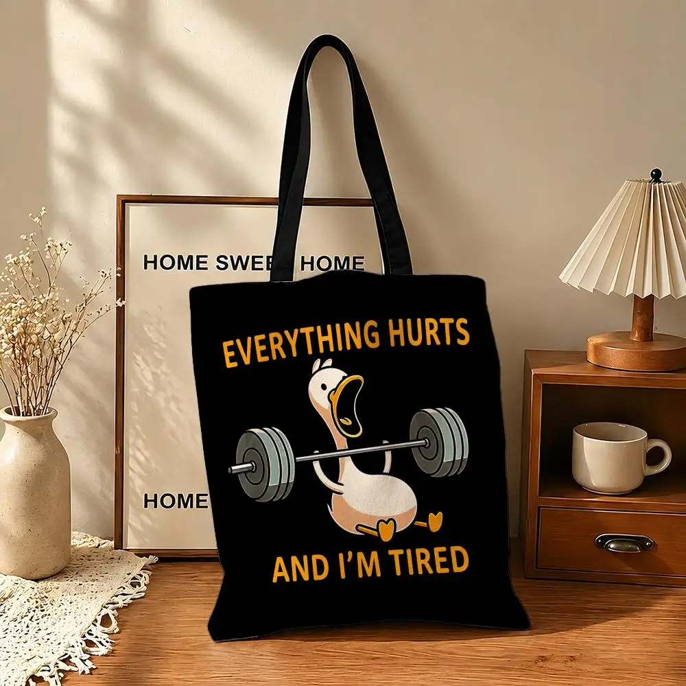 Fun Brain Slogan  Casual Creative  Storage Bags Tote Storage Bags Multifunctional for School Shopping Travel and Work