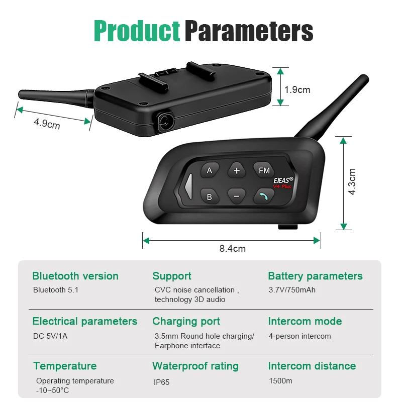 Football Referee Bluetooth Headset Walkie-Talkie 1500M Full-Duplex Bluetooth Professional Intercom Wireless Intercom V4C