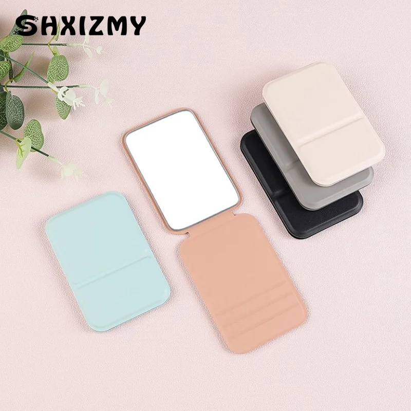 Hand-held Desktop Stand Mirror High Definition Folding Makeup Mirror Light Weight Easy To Carry Vanity Mirror Cosmetic Tools